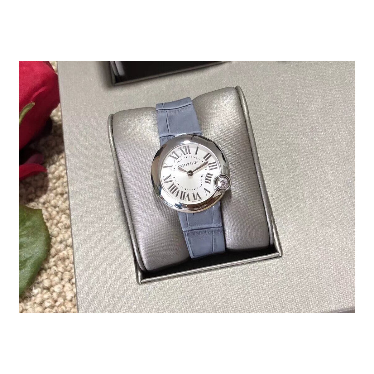 Cartier Ballon Blanc De Silver Quartz Watch WGBL0003