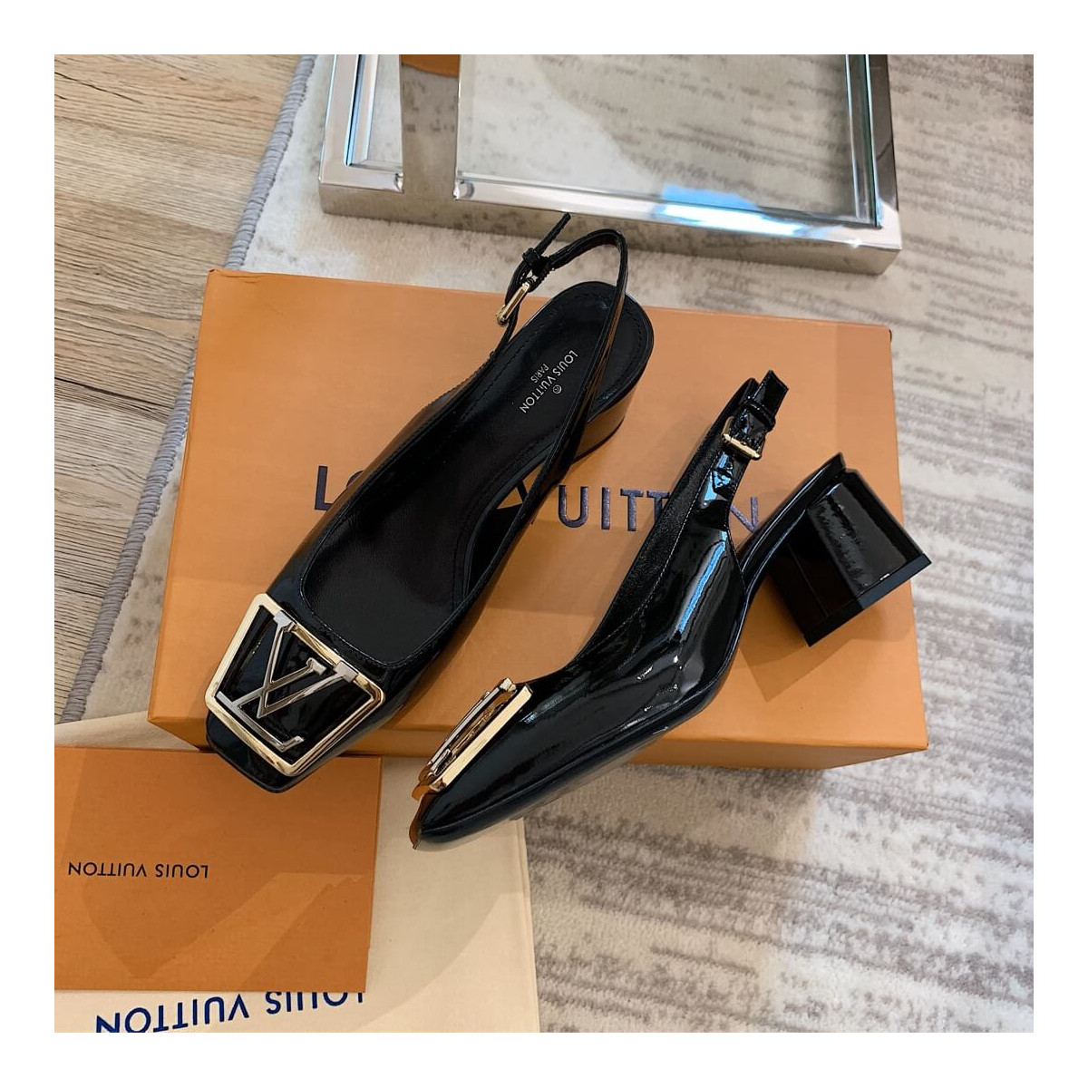 Louis Vuitton 5.5cm Madeleine Slingback Pump 1A646Z Black