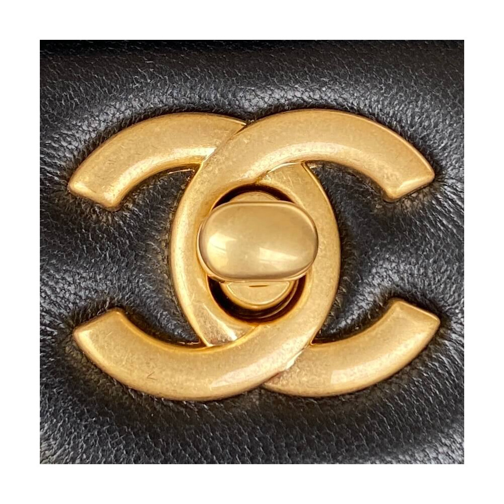 Chanel Mini Flap Bag With Gold Top Handle AS2431