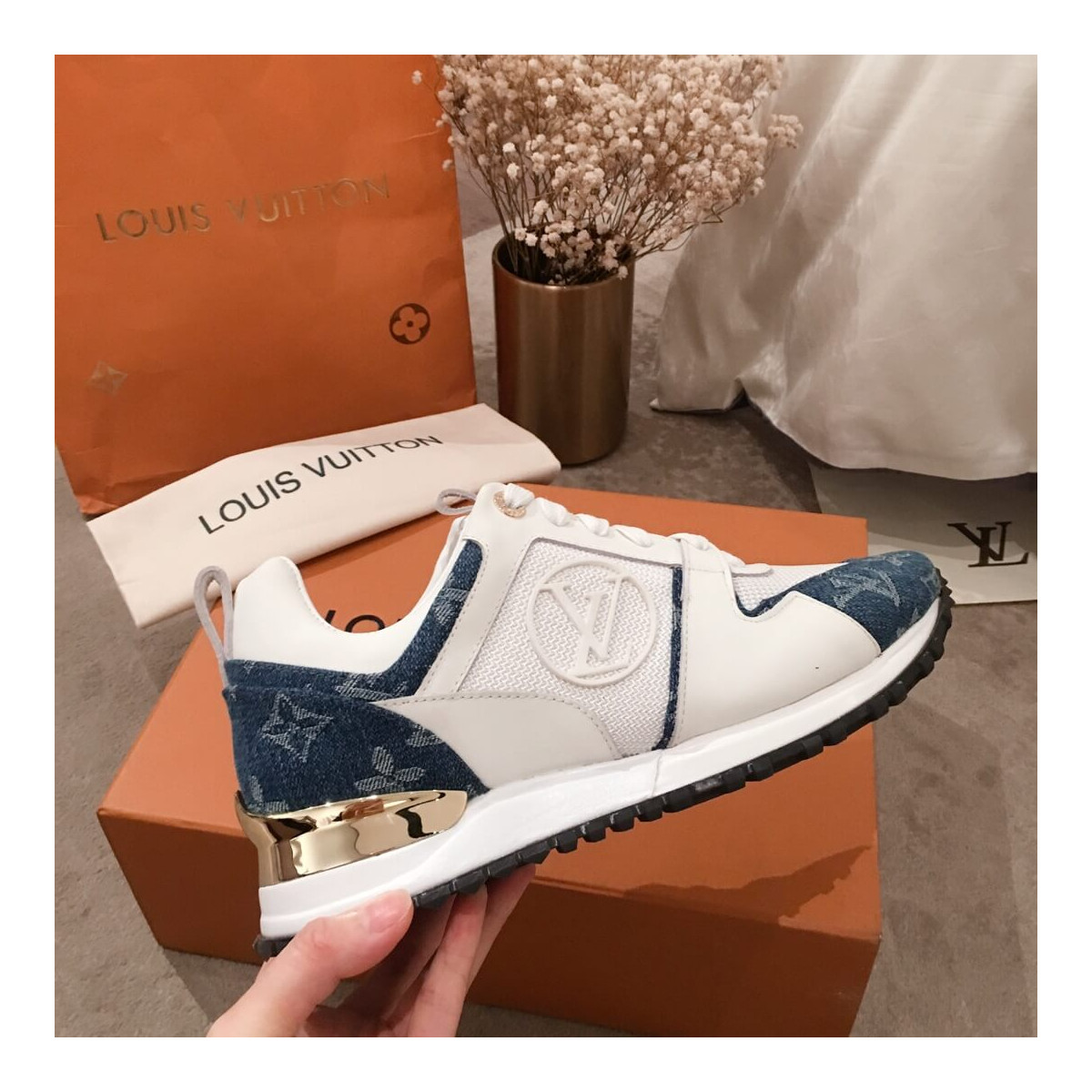 Louis Vuitton Monogram Denim Run Away Sneaker 1A4WP7 Blue