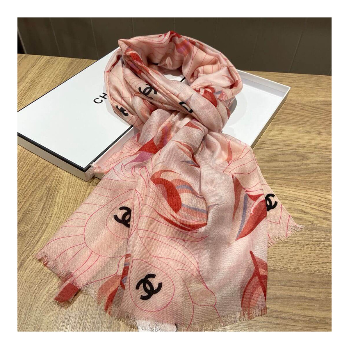 Chanel Cashmere CC Scarf A0341