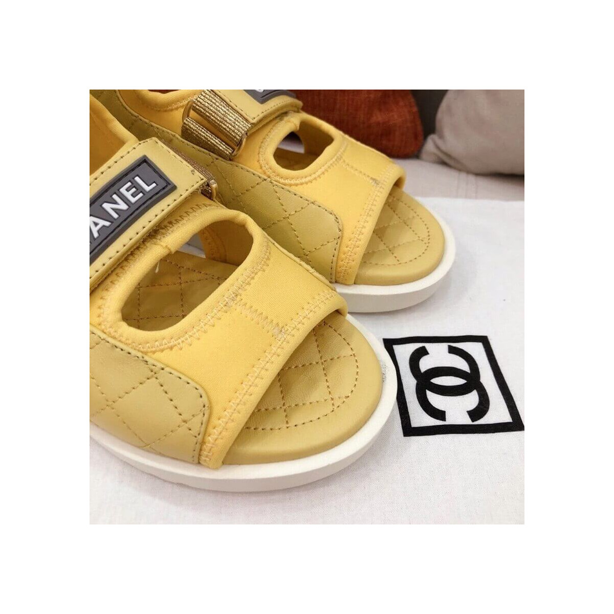 Chanel Goatskin with Fabric Sandals G37231