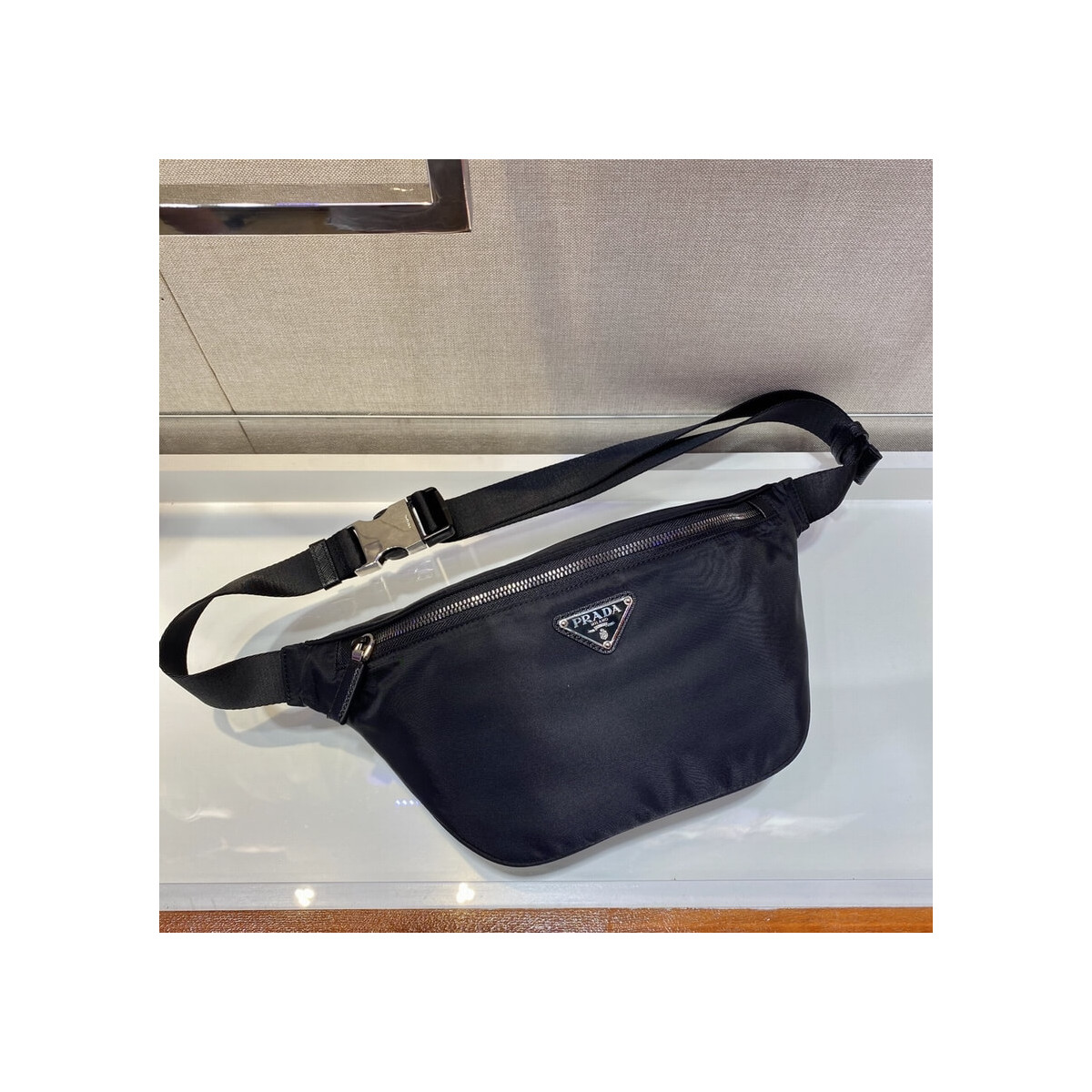 Prada Nylon and Saffiano Leather Belt Bag 2VL033