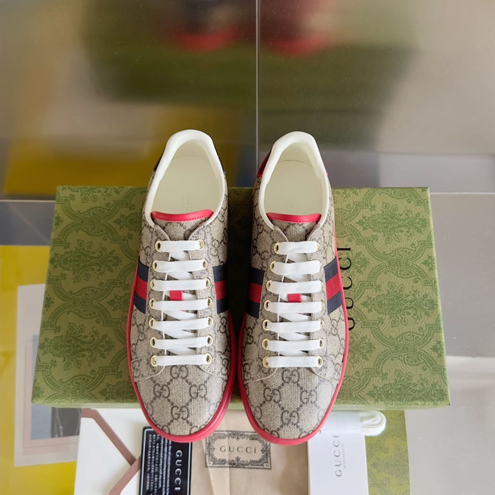 Gucci Beige GG Supreme Ace Sneaker