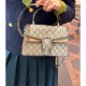 Gucci Small Dionysus Top Handle Bag 739496 Taupe Suede Trim