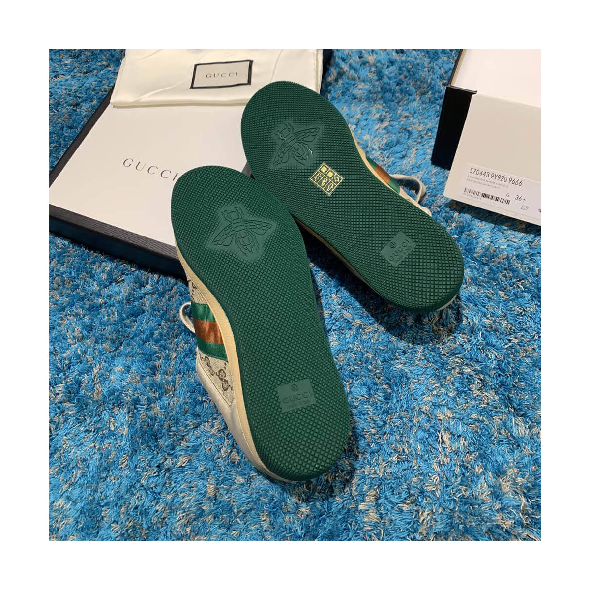 Gucci Screener Dirt Leather Sneaker 570443 Green