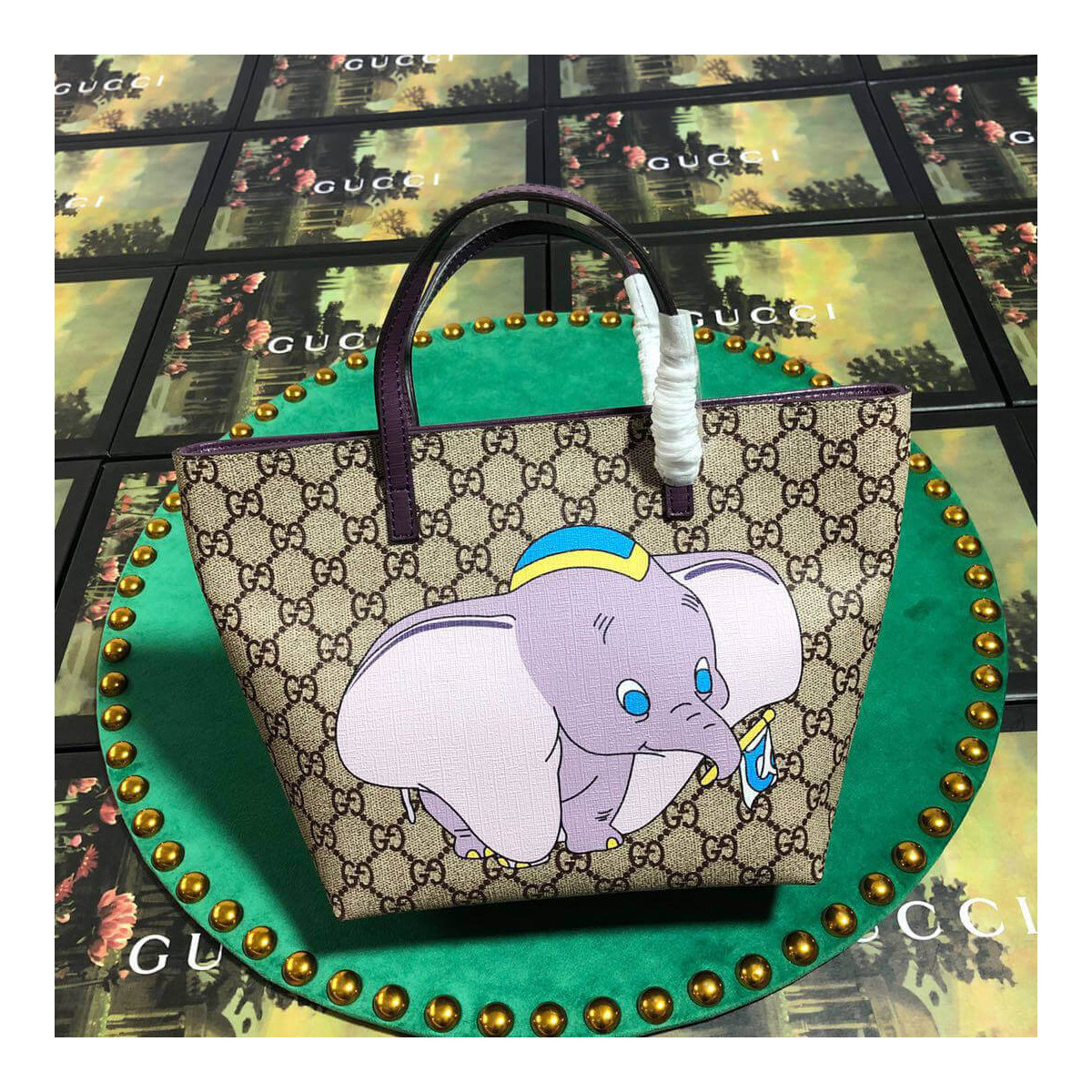 Gucci Children&#039;s Dumbo Print Tote 410812 Purple