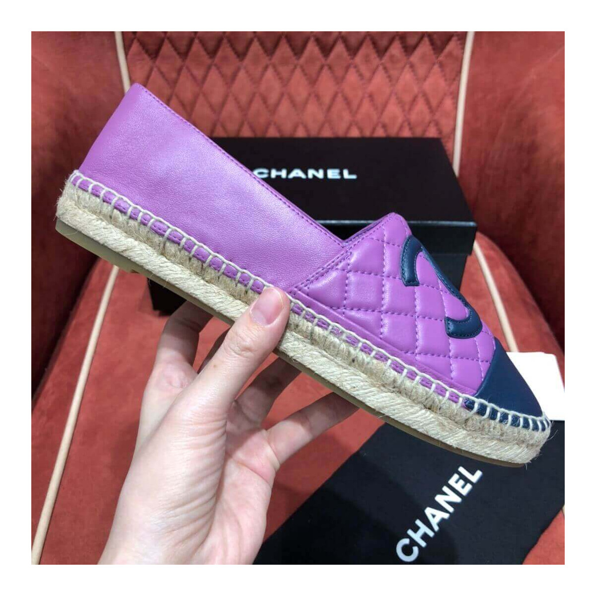 Chanel Lambskin Espadrilles G29762 Purple