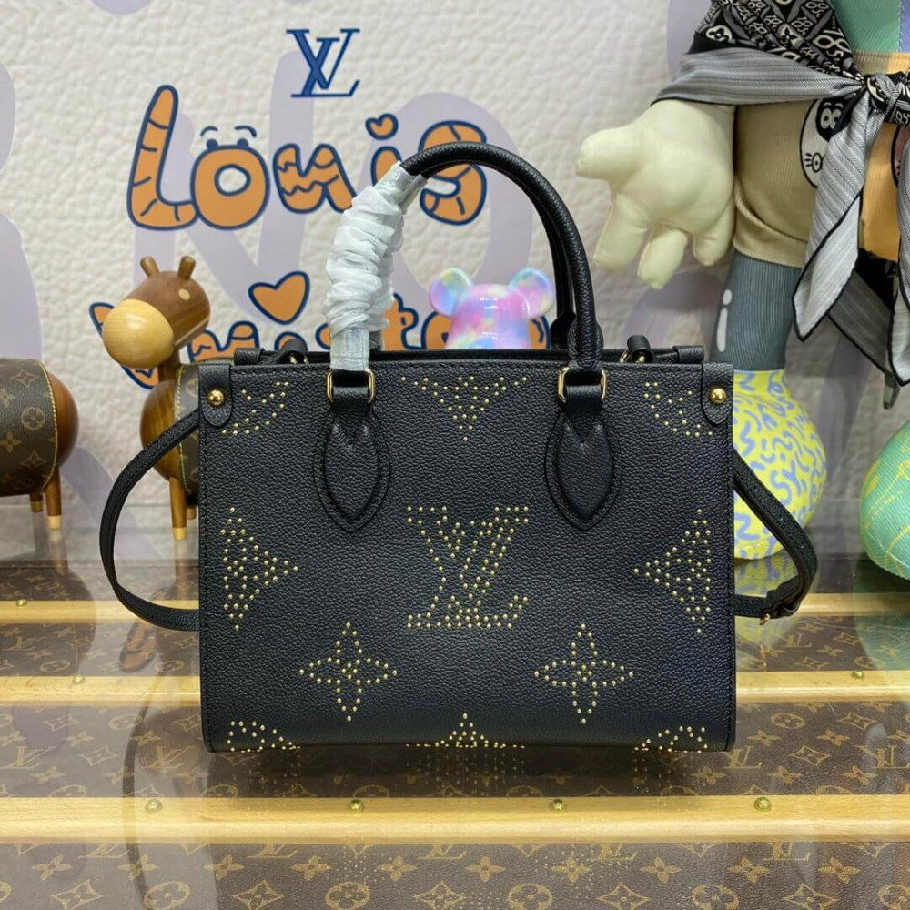 Louis Vuitton OnTheGo PM M46733 Black Monogram Empreinte With Studs