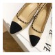 Chanel Grosgrain and Lambskin Chain 8.5cm Heel Ballerinas G35389