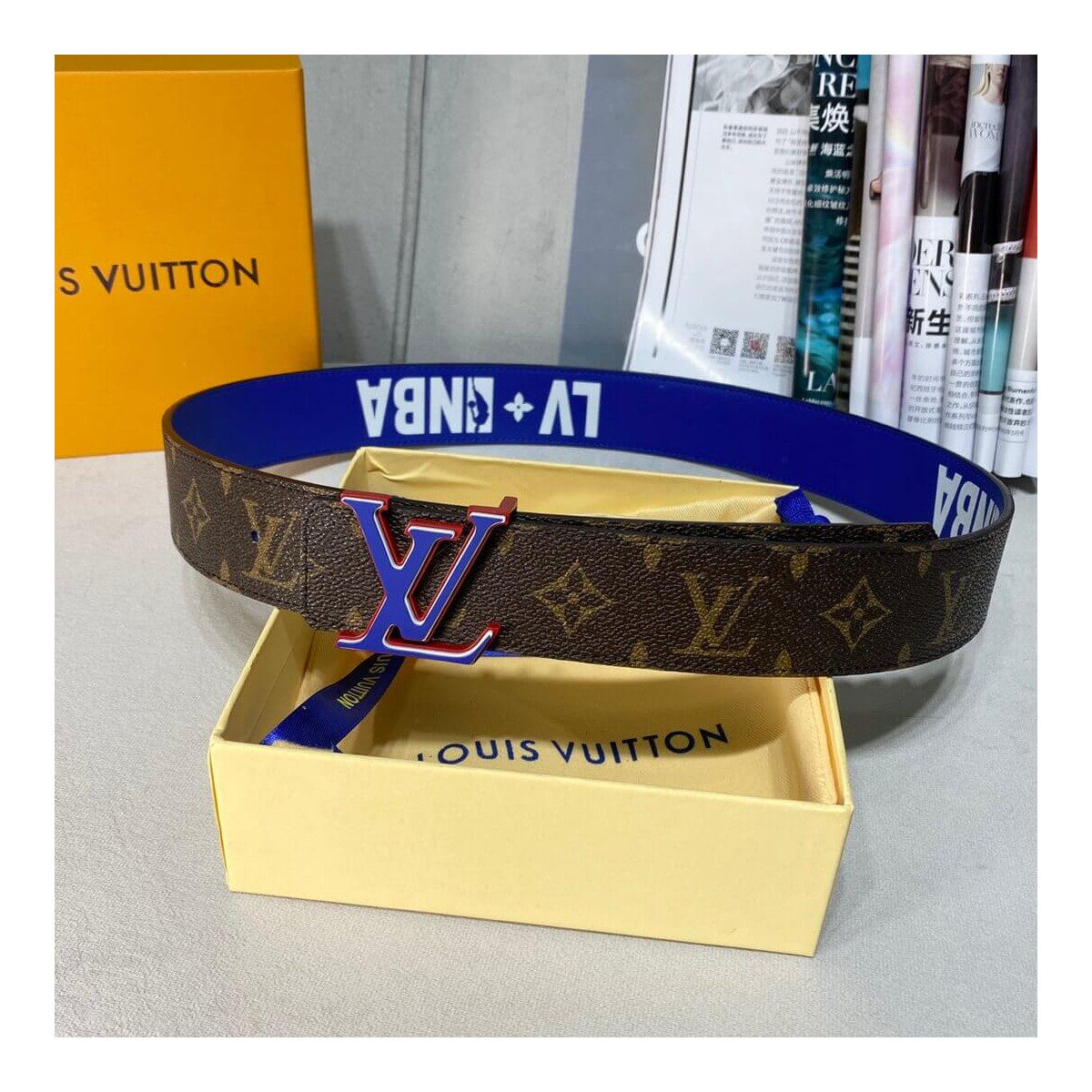 LV x NBA LV 3 Steps 40MM Reversible Belt MP278V