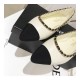 Chanel Grosgrain and Lambskin Chain Flats Ballerinas G35389