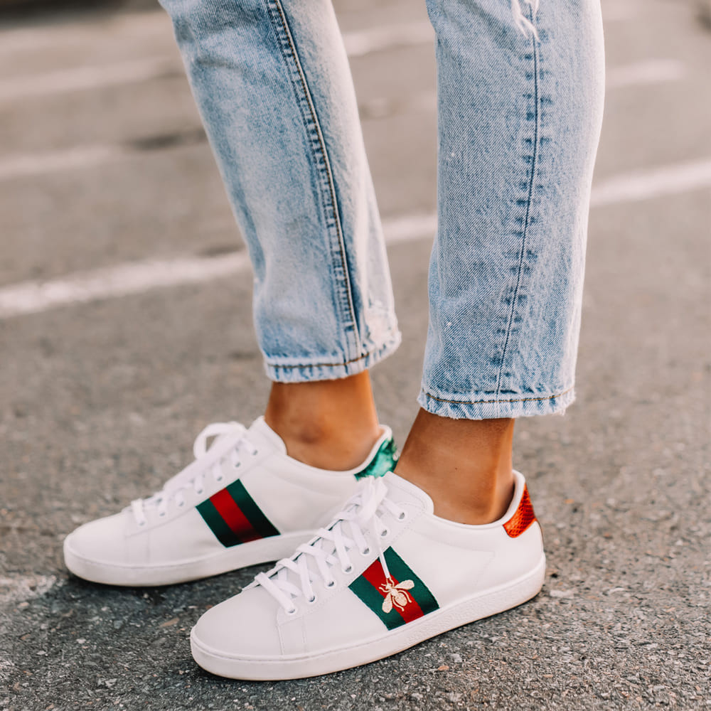 Gucci Ace Sneaker With Bee 431942