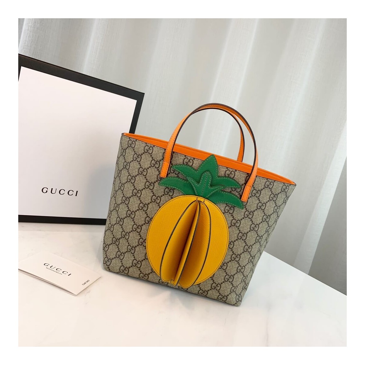 Gucci Children&#039;s GG Tote With Pineapple 580840