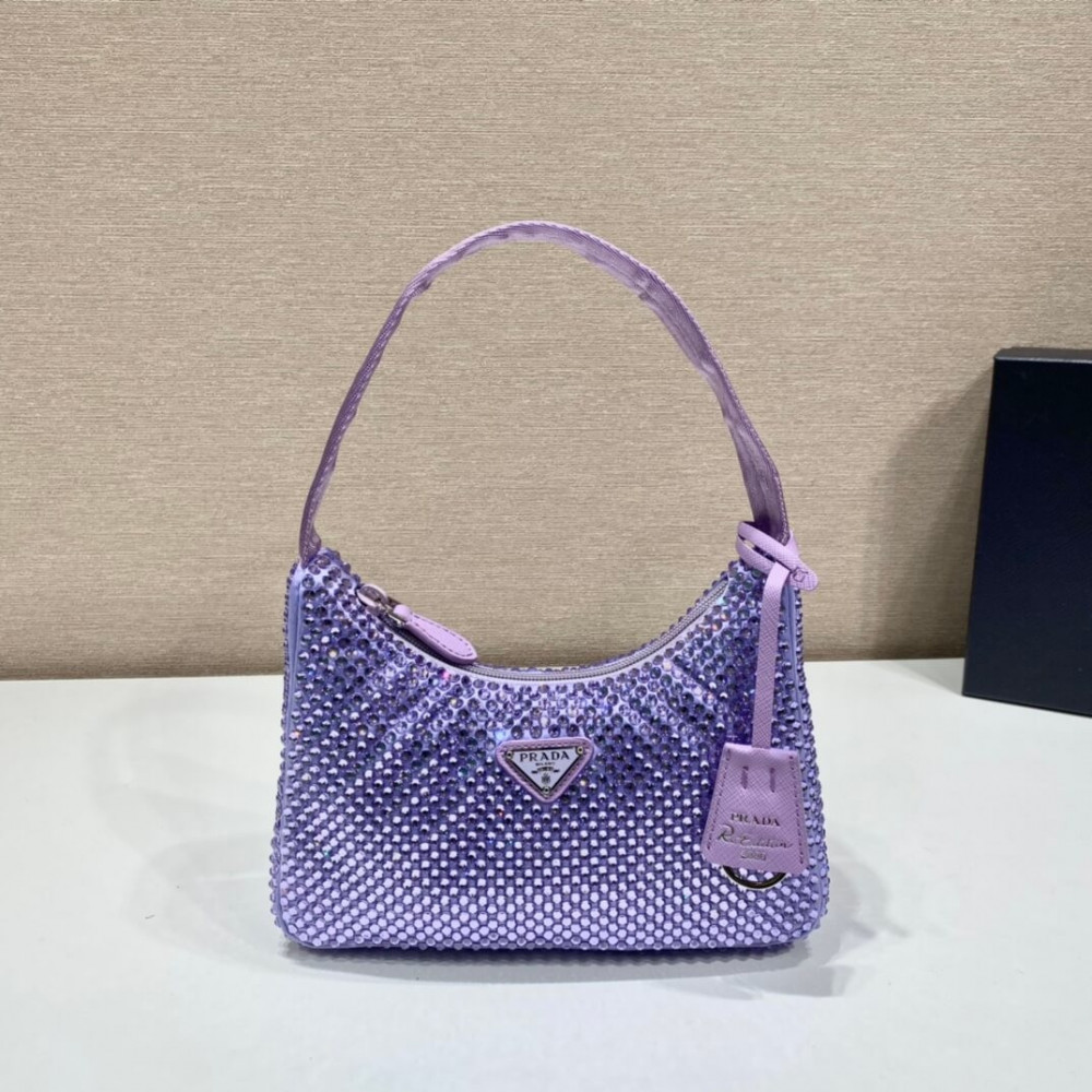 Prada Satin Mini-Bag With Artificial Crystals 1NE515