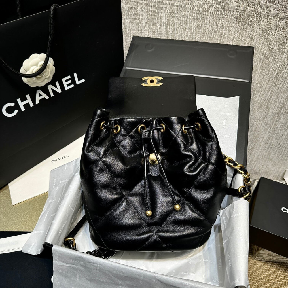 Chanel 19 Backpack Black Quilted Lambskin AS4223