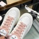 Chanel Grained Calfskin Leather Thick Sole Logo Sneakers G38808 White Light Pink