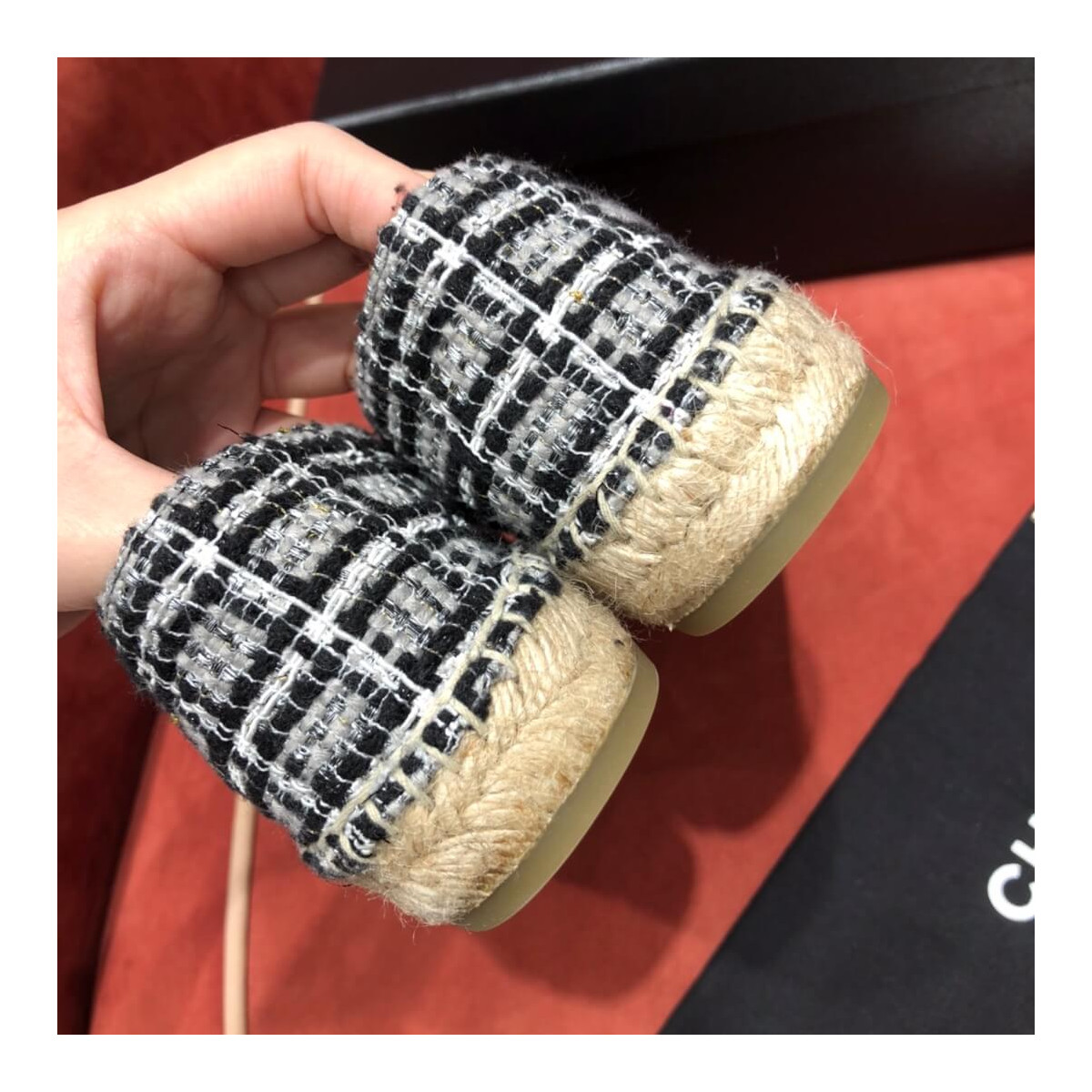 Chanel Tweed &amp; Grosgrain Espadrilles G29762