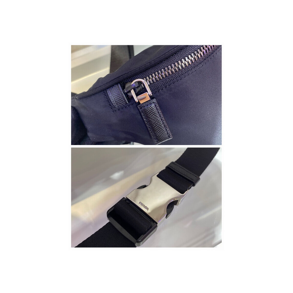 Prada Nylon and Saffiano Leather Belt Bag 2VL033