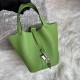 Hermes Picotin Lock Bag in Taurillon Clemence Vert Criquet