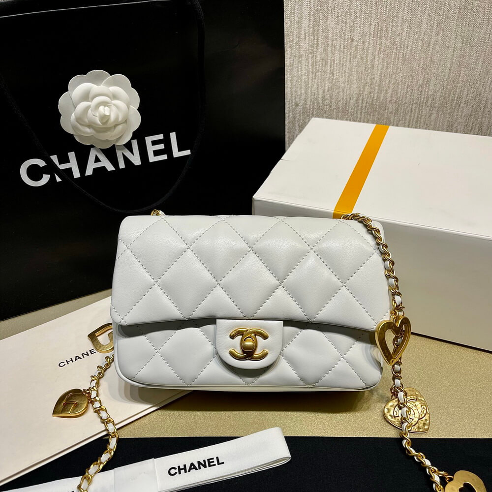 Chanel Mini Flap Bag 20cm Heart Chain AS3457