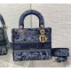 Dior Medium Lady D-Lite Bag Denim Blue Toile de Jouy Embroidery M0565