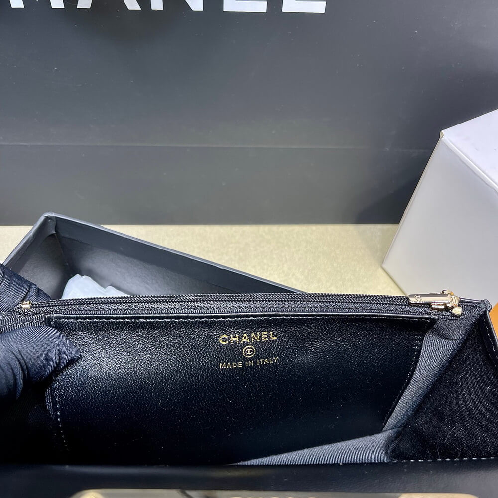 Chanel Wallet On Chain Top Handle Lambskin WOC AP2844 Black