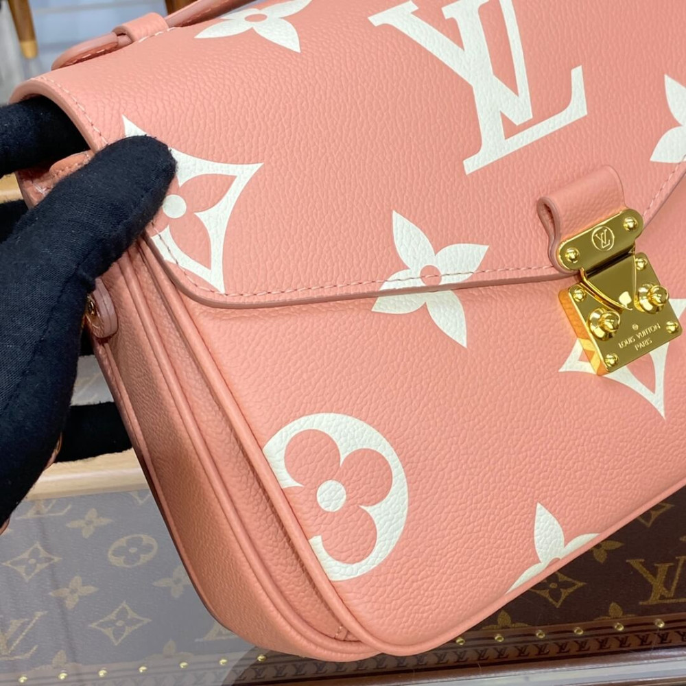 Louis Vuitton Monogram Empreinte Pochette Metis M46302 Pink/Cream