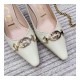 Gucci Zumi Mid-Heel Leather Pump 596860 White