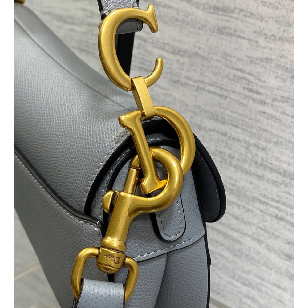 Dior Mini Saddle Bag with Strap Grained Calfskin M0456