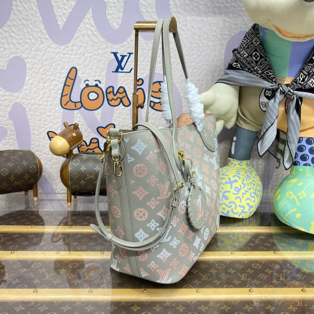 Louis Vuitton Mahina Leather Blossom MM Bag M23387 Gray