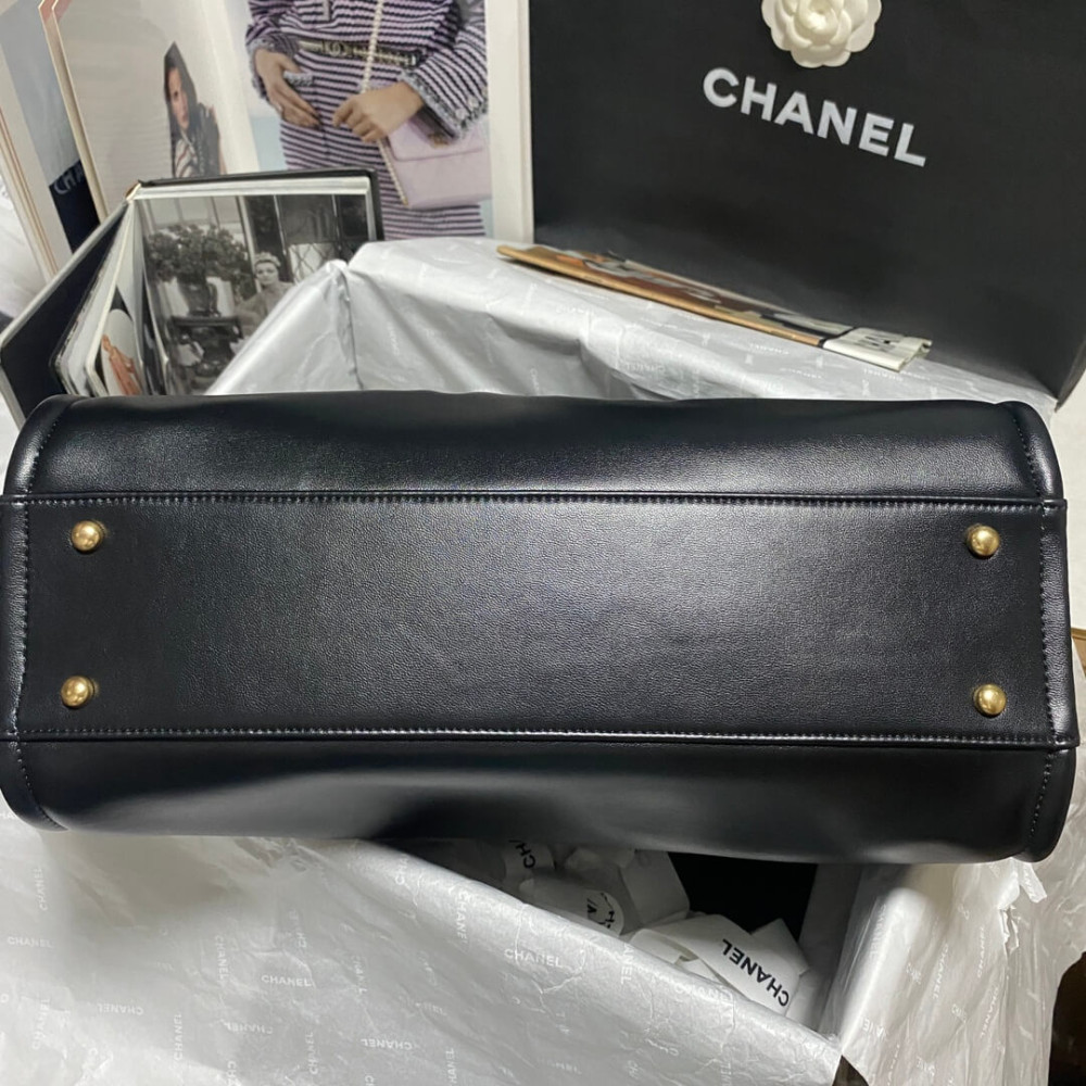 Chanel Deauville Calfskin Small Shopping Bag AS3257 Black