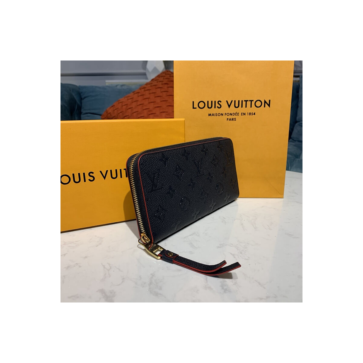 Louis Vuitton Monogram Empreinte Leather Zippy Wallet M61864