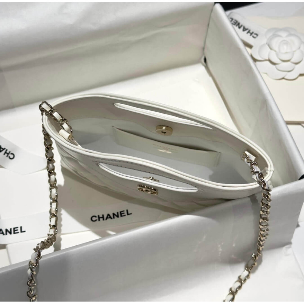 Chanel 31 Mini Shopping Bag Chain Clutch Shiny Lambskin AS3656