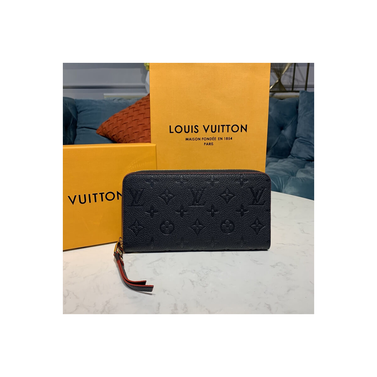 Louis Vuitton Monogram Empreinte Leather Zippy Wallet M61864