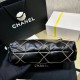 Chanel 22 Handbag Shiny Metallic Calfskin AS3260 Black/Gold