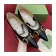 Gucci Chain Leather Ballet Flats with Horsebit 621161