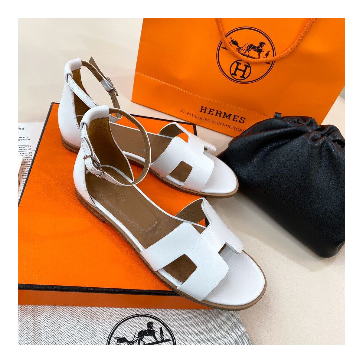 Hermes Santorini Sandal Calfskin Leather H2022