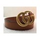 Gucci Leather Belt 40mm With Double G Brass Buckle 406831