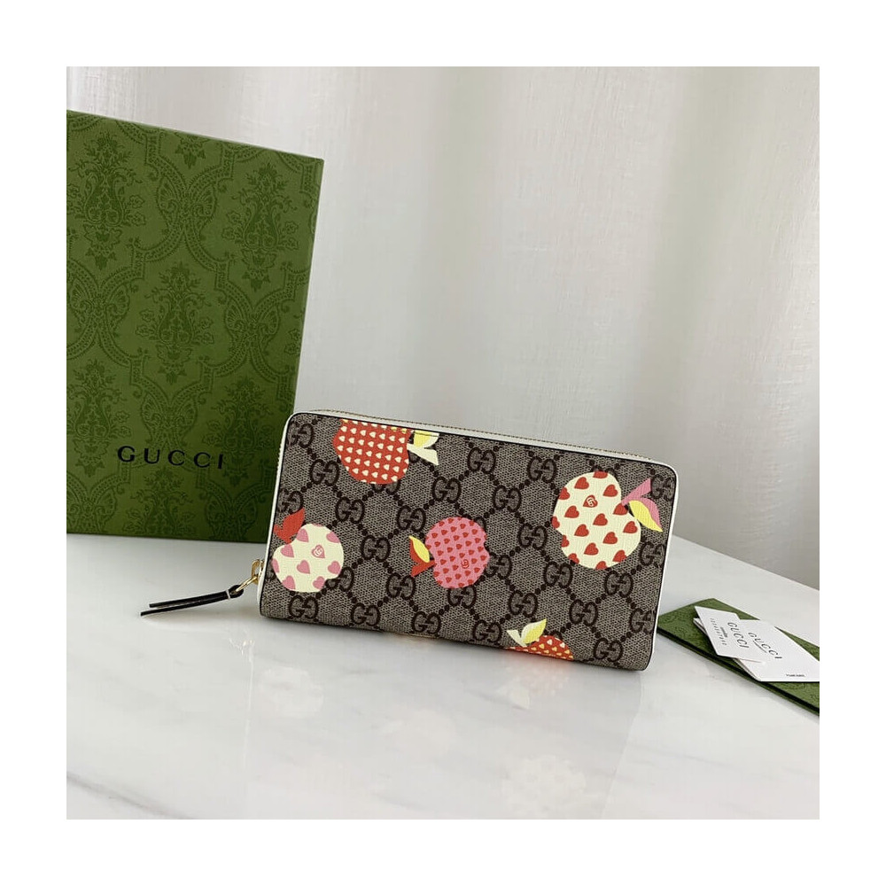 Gucci Les Pommes Zip Around Wallet 663924