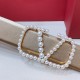 Valentino Vlogo Signature Reversible Belt In Shiny Calfskin With Pearls 40 mm