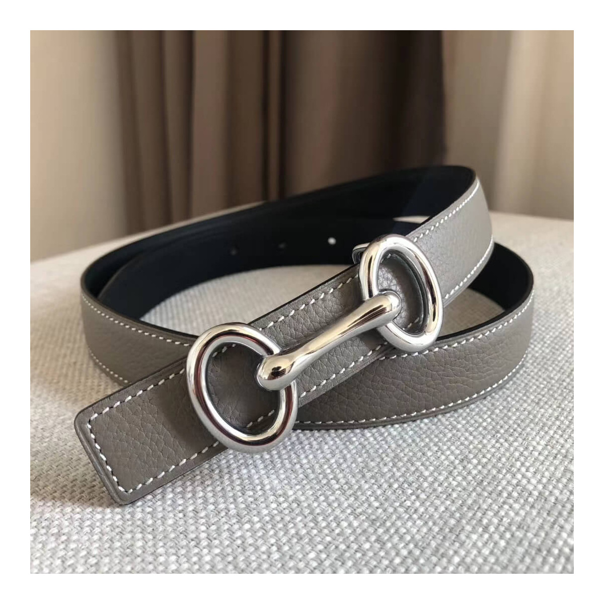 Hermes Gamma Belt Buckle &amp; Reversible Leather Strap 24mm H07536