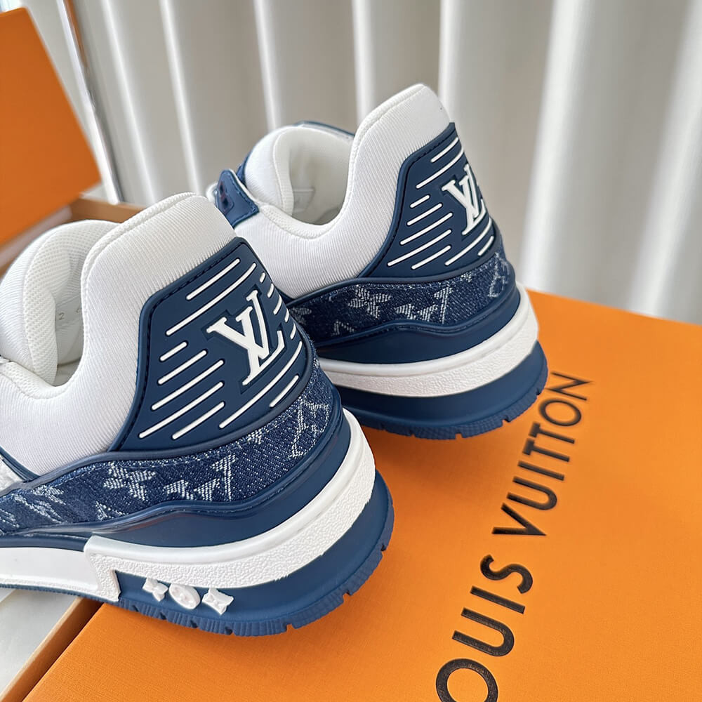 Louis Vuitton LV Trainer Sneaker Monogram Denim White Blue