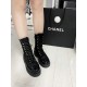 Chanel Nylon and Patent Calfskin Lace-Ups Boots G38086 Black