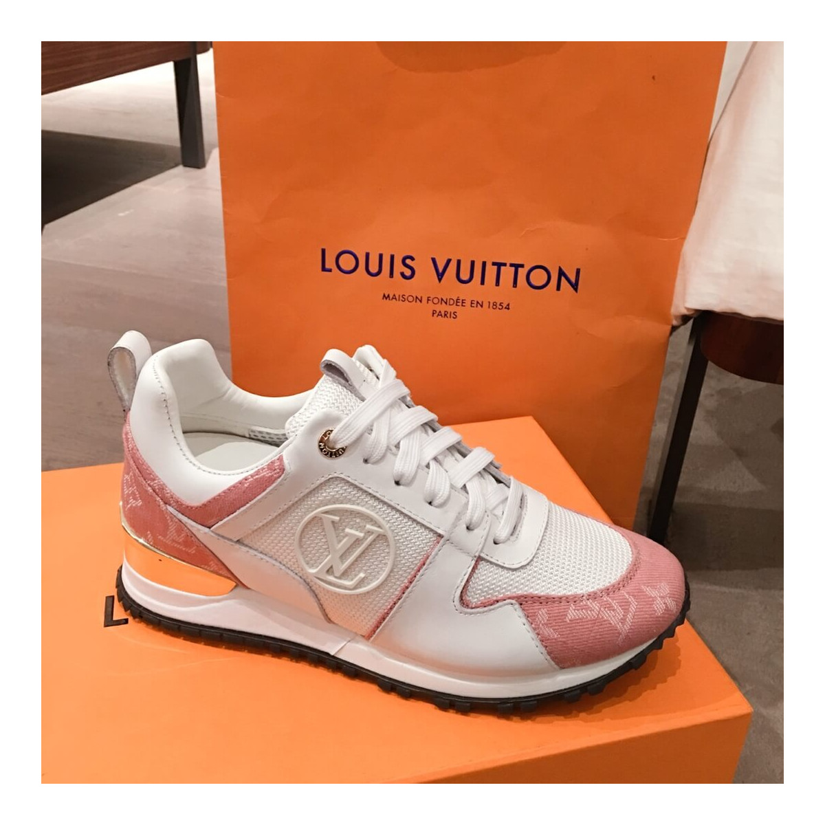 Louis Vuitton Monogram Denim Run Away Sneaker 1A4WP7 Pink