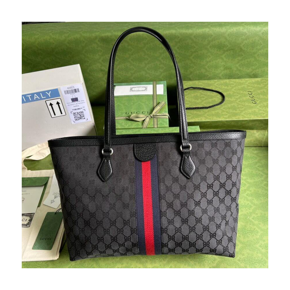 Balenciaga x Gucci Hacker Medium Tote Bag 680125 Black