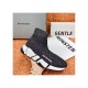 Balenciaga Speed 2.0 Knit Sock Sneakers 617239 Metallic Black/White