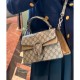 Gucci Small Dionysus Top Handle Bag 739496 Taupe Suede Trim