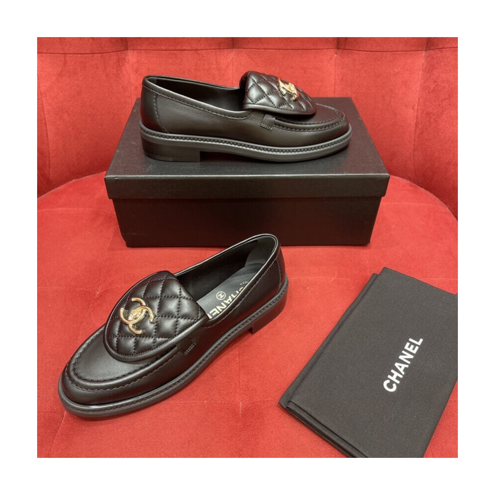 Chanel Black Lambskin Loafer G36646