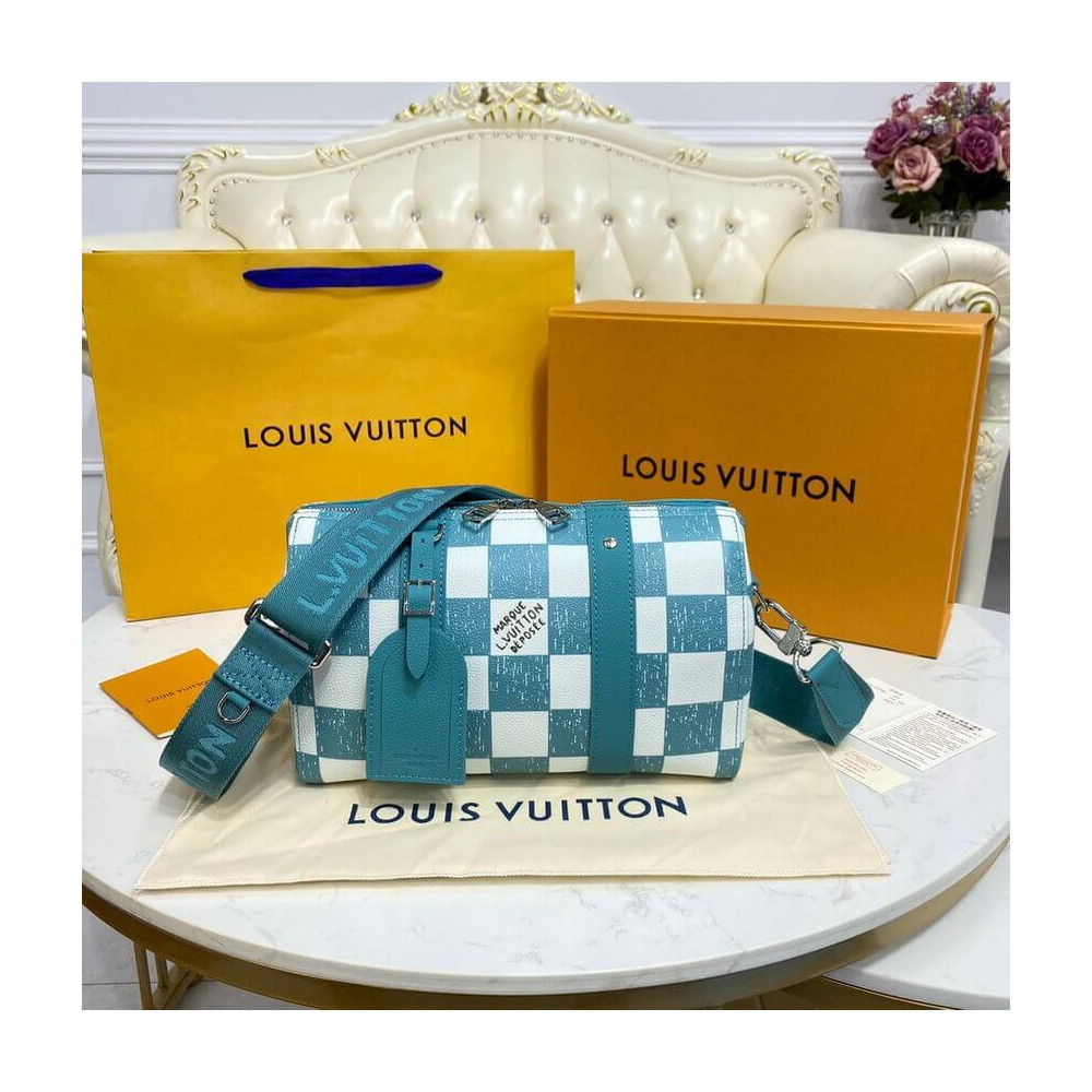 Louis Vuitton Damier Pattern City Keepall in Blue N50076